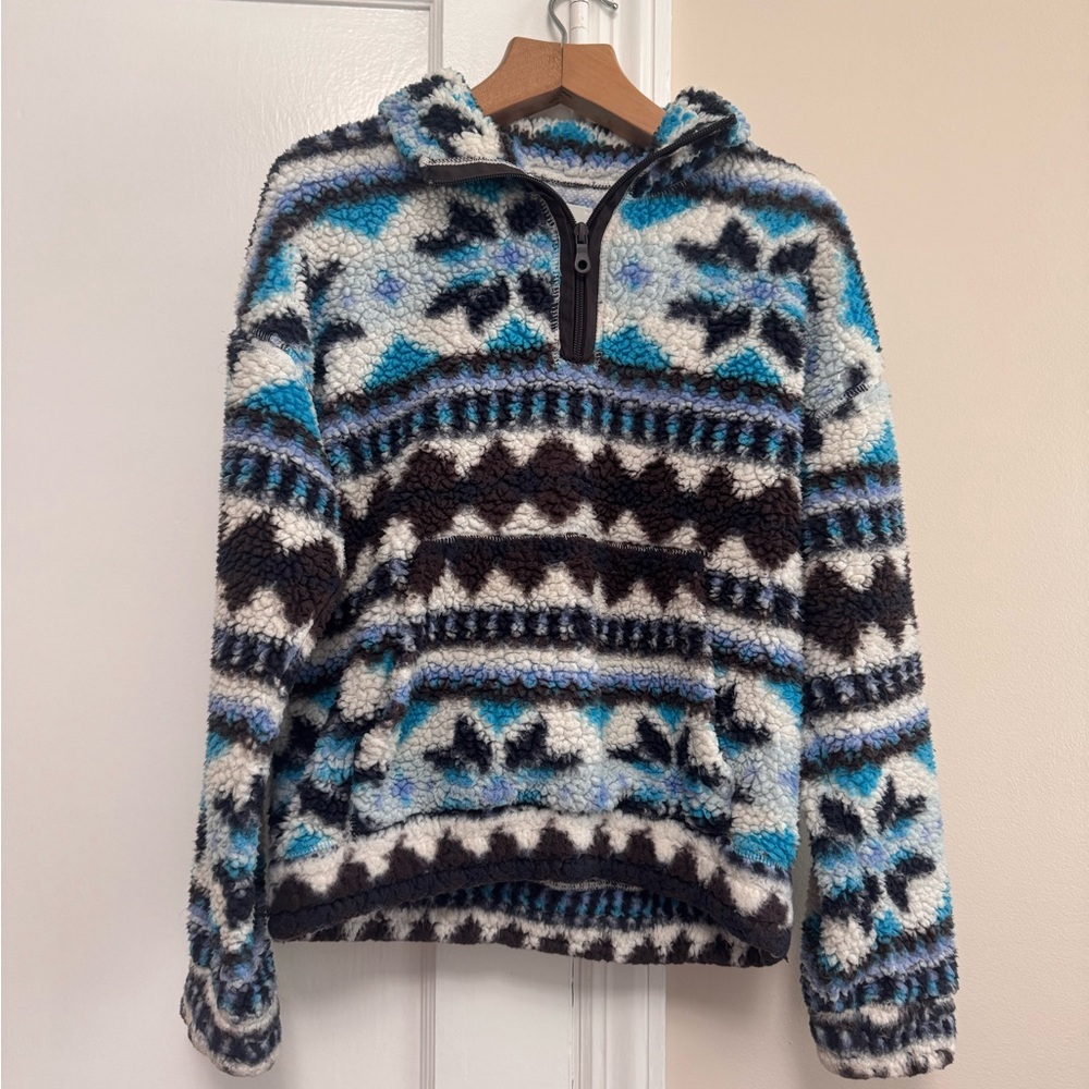 Aerie Cozy Patterned Fleece Pullover
